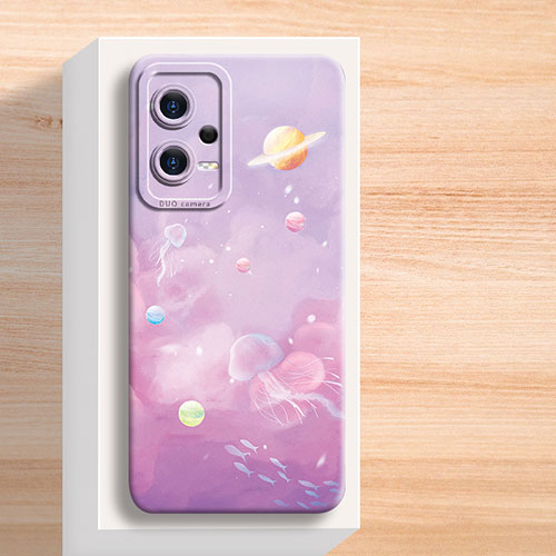 Silicone Candy Rubber Gel Fashionable Pattern Soft Case Cover for Xiaomi Redmi Note 12 Pro+ Plus 5G Purple