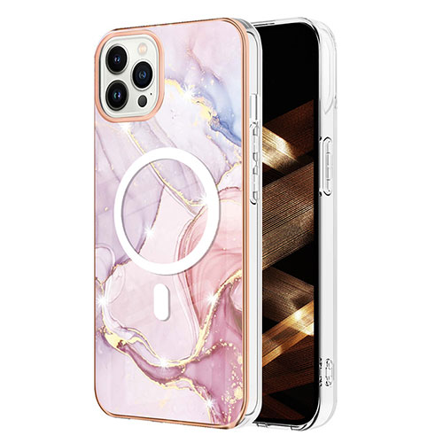 Silicone Candy Rubber Gel Fashionable Pattern Soft Case Cover Mag-Safe Magnetic for Apple iPhone 13 Pro Max Pink