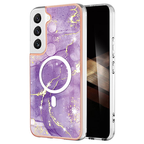 Silicone Candy Rubber Gel Fashionable Pattern Soft Case Cover Mag-Safe Magnetic for Samsung Galaxy S25 5G Purple