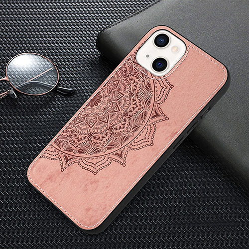 Silicone Candy Rubber Gel Fashionable Pattern Soft Case Cover S01 for Apple iPhone 13 Mini Rose Gold