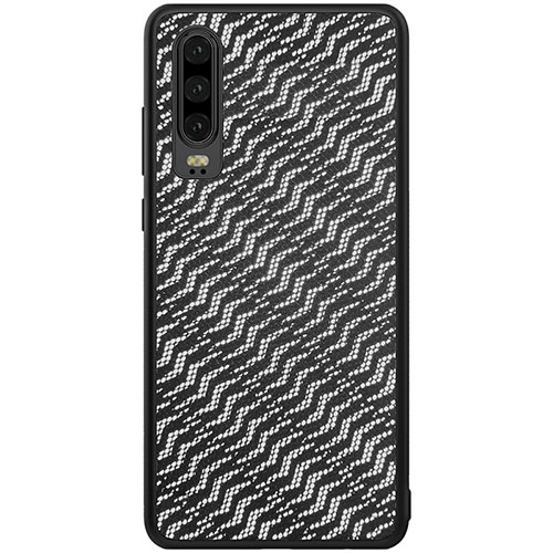 Silicone Candy Rubber Gel Fashionable Pattern Soft Case Cover S01 for Huawei P30 Black