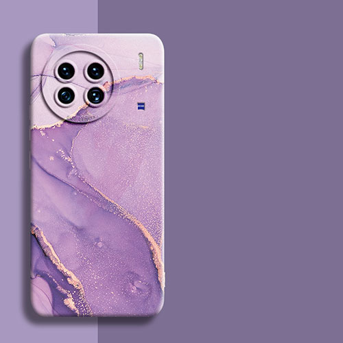 Silicone Candy Rubber Gel Fashionable Pattern Soft Case Cover S01 for Vivo X90 5G Clove Purple