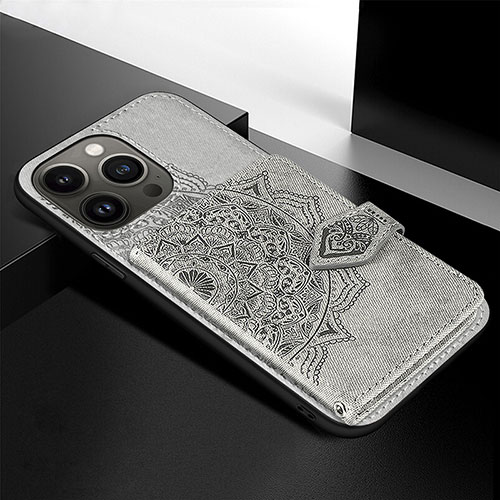 Silicone Candy Rubber Gel Fashionable Pattern Soft Case Cover S02 for Apple iPhone 14 Pro Gray