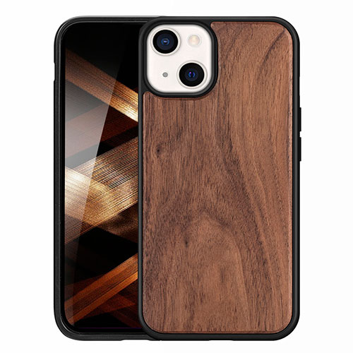 Silicone Candy Rubber Gel Fashionable Pattern Soft Case Cover S03 for Apple iPhone 15 Brown