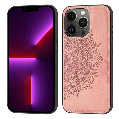 Silicone Candy Rubber Gel Fashionable Pattern Soft Case Cover S04 for Apple iPhone 13 Pro Rose Gold