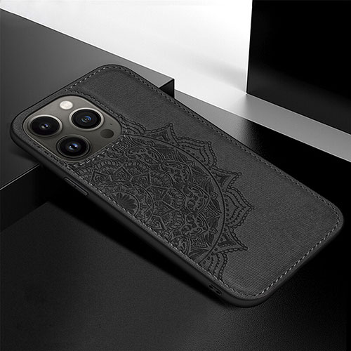 Silicone Candy Rubber Gel Fashionable Pattern Soft Case Cover S05 for Apple iPhone 14 Pro Max Black