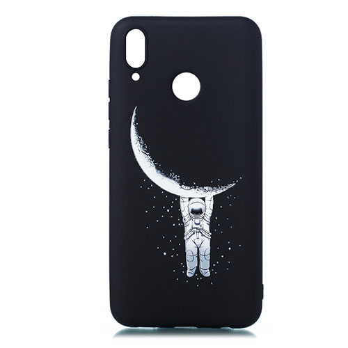 Silicone Candy Rubber Gel Fashionable Pattern Soft Case Cover S05 for Huawei Y9 (2019) Black