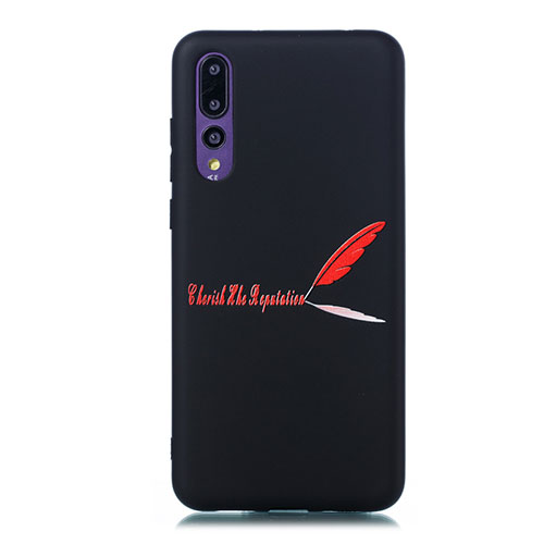 Silicone Candy Rubber Gel Fashionable Pattern Soft Case Cover S06 for Huawei P20 Pro Red