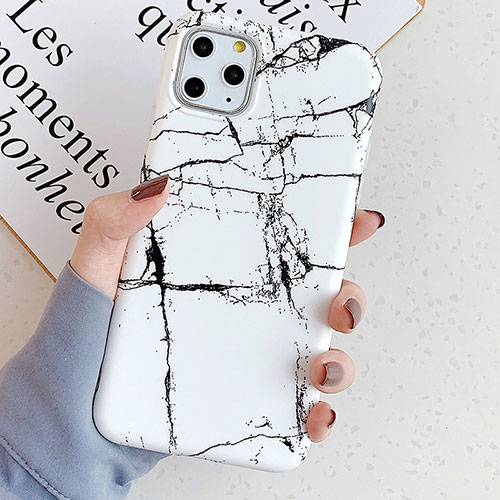 Silicone Candy Rubber Gel Fashionable Pattern Soft Case Cover S11 for Apple iPhone 11 Pro Max White