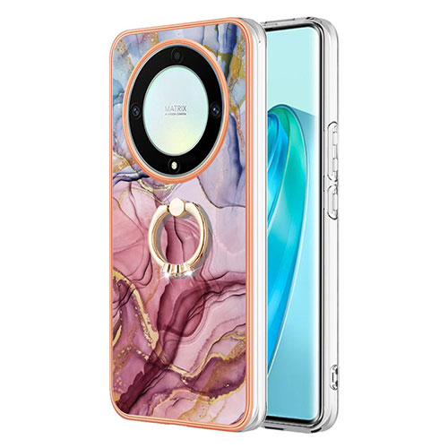 Silicone Candy Rubber Gel Fashionable Pattern Soft Case Cover with Finger Ring Stand Y01B for Huawei Honor X9a 5G Mixed