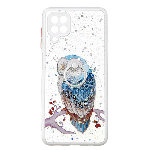 Silicone Candy Rubber Gel Fashionable Pattern Soft Case Cover with Finger Ring Stand Y01X for Samsung Galaxy A12 Mixed