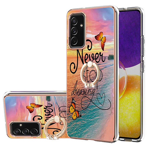 Silicone Candy Rubber Gel Fashionable Pattern Soft Case Cover with Finger Ring Stand Y03B for Samsung Galaxy A34 5G Mixed