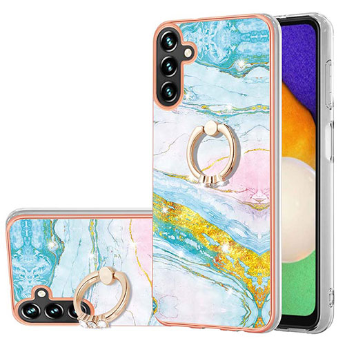 Silicone Candy Rubber Gel Fashionable Pattern Soft Case Cover with Finger Ring Stand Y05B for Samsung Galaxy A13 5G Colorful