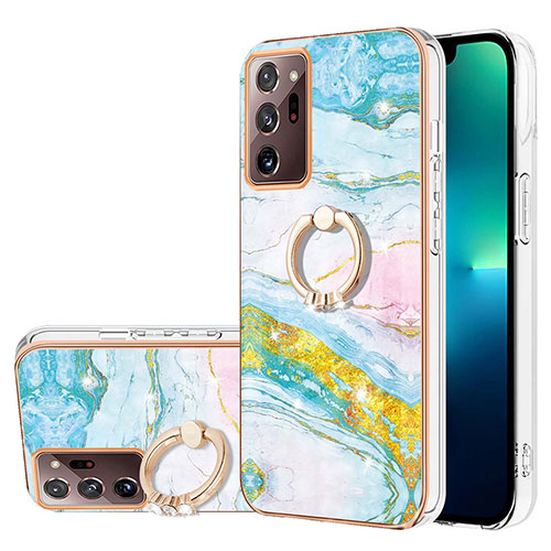 Silicone Candy Rubber Gel Fashionable Pattern Soft Case Cover with Finger Ring Stand Y05B for Samsung Galaxy Note 20 Ultra 5G Colorful