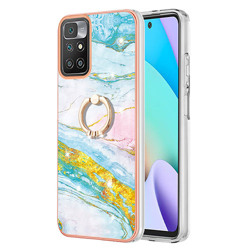 Silicone Candy Rubber Gel Fashionable Pattern Soft Case Cover with Finger Ring Stand Y05B for Xiaomi Redmi 10 (2022) Colorful