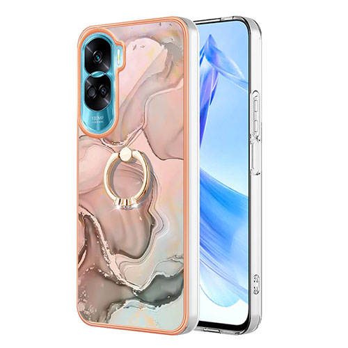 Silicone Candy Rubber Gel Fashionable Pattern Soft Case Cover with Finger Ring Stand YB1 for Huawei Honor 90 Lite 5G Mixed