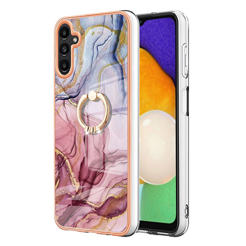 Silicone Candy Rubber Gel Fashionable Pattern Soft Case Cover with Finger Ring Stand YB1 for Samsung Galaxy A34 5G Mixed