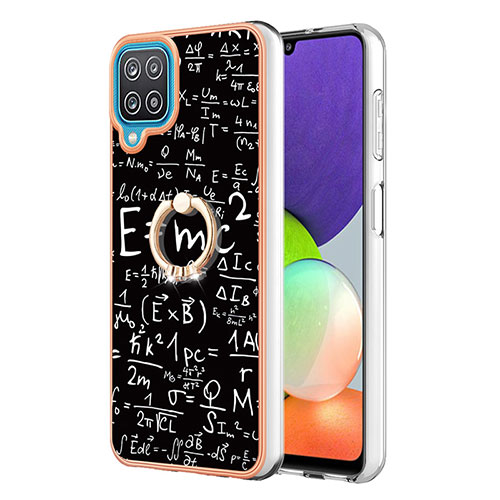 Silicone Candy Rubber Gel Fashionable Pattern Soft Case Cover with Finger Ring Stand YB2 for Samsung Galaxy A12 Nacho Mixed