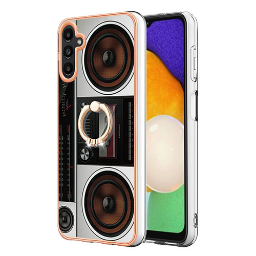 Silicone Candy Rubber Gel Fashionable Pattern Soft Case Cover with Finger Ring Stand YB2 for Samsung Galaxy A13 5G Colorful