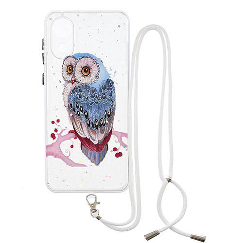 Silicone Candy Rubber Gel Fashionable Pattern Soft Case Cover with Lanyard Strap Y01X for Samsung Galaxy A03 Core Mixed
