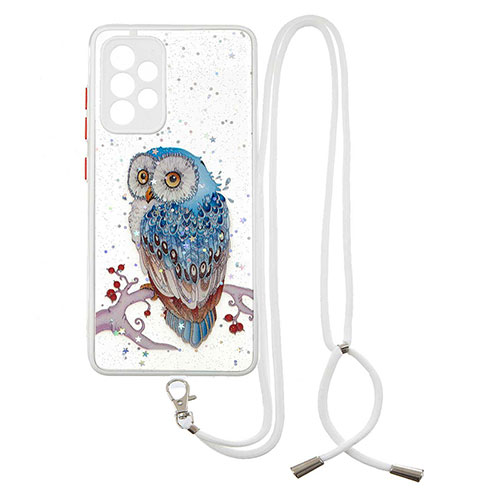 Silicone Candy Rubber Gel Fashionable Pattern Soft Case Cover with Lanyard Strap Y01X for Samsung Galaxy A52 4G Mixed