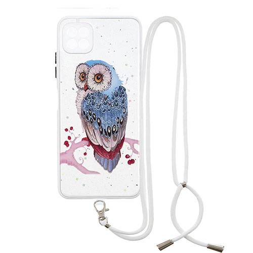 Silicone Candy Rubber Gel Fashionable Pattern Soft Case Cover with Lanyard Strap Y01X for Samsung Galaxy F42 5G Mixed