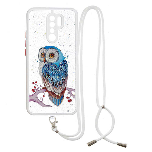 Silicone Candy Rubber Gel Fashionable Pattern Soft Case Cover with Lanyard Strap Y01X for Xiaomi Poco M2 Mixed