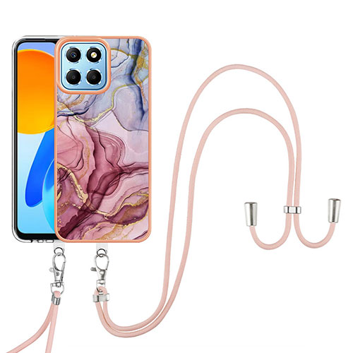 Silicone Candy Rubber Gel Fashionable Pattern Soft Case Cover with Lanyard Strap Y07B for Huawei Honor 70 Lite 5G Mixed