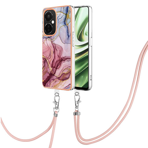 Silicone Candy Rubber Gel Fashionable Pattern Soft Case Cover with Lanyard Strap Y07B for OnePlus Nord CE 3 Lite 5G Mixed