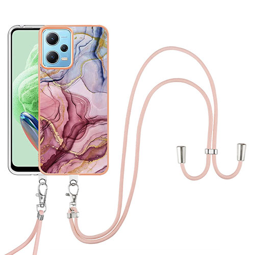 Silicone Candy Rubber Gel Fashionable Pattern Soft Case Cover with Lanyard Strap YB7 for Xiaomi Poco X5 5G Mixed