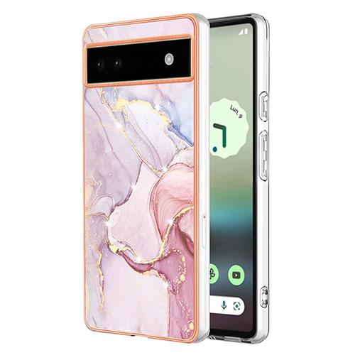 Silicone Candy Rubber Gel Fashionable Pattern Soft Case Cover Y01B for Google Pixel 6a 5G Pink