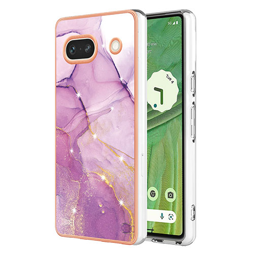 Silicone Candy Rubber Gel Fashionable Pattern Soft Case Cover Y01B for Google Pixel 7a 5G Clove Purple
