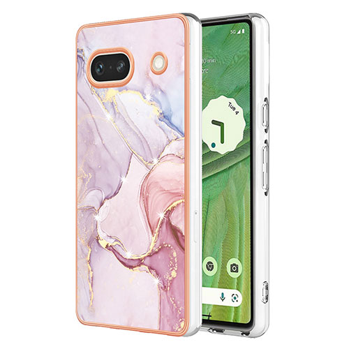 Silicone Candy Rubber Gel Fashionable Pattern Soft Case Cover Y01B for Google Pixel 7a 5G Pink