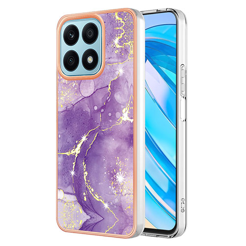 Silicone Candy Rubber Gel Fashionable Pattern Soft Case Cover Y01B for Huawei Honor X8a 4G Purple