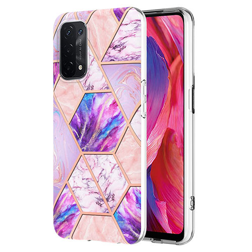 Silicone Candy Rubber Gel Fashionable Pattern Soft Case Cover Y01B for Oppo A54 5G Clove Purple