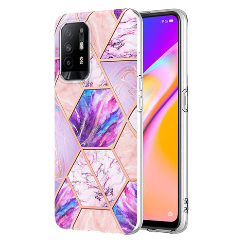 Silicone Candy Rubber Gel Fashionable Pattern Soft Case Cover Y01B for Oppo A94 5G Clove Purple