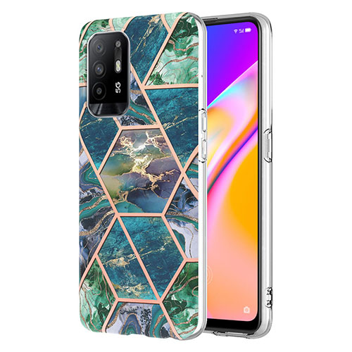 Silicone Candy Rubber Gel Fashionable Pattern Soft Case Cover Y01B for Oppo A94 5G Midnight Green