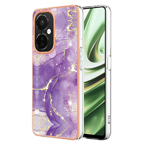 Silicone Candy Rubber Gel Fashionable Pattern Soft Case Cover Y01B for Oppo K11x 5G Purple