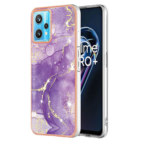 Silicone Candy Rubber Gel Fashionable Pattern Soft Case Cover Y01B for Realme 9 Pro+ Plus 5G Purple