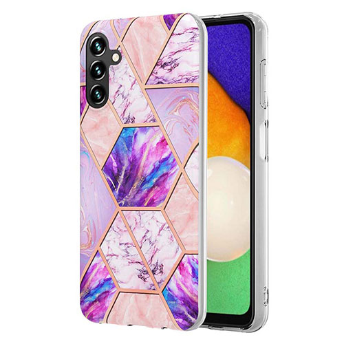 Silicone Candy Rubber Gel Fashionable Pattern Soft Case Cover Y01B for Samsung Galaxy A13 5G Clove Purple