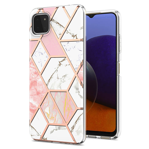 Silicone Candy Rubber Gel Fashionable Pattern Soft Case Cover Y01B for Samsung Galaxy A22s 5G Pink