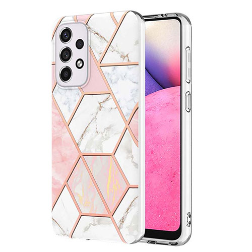 Silicone Candy Rubber Gel Fashionable Pattern Soft Case Cover Y01B for Samsung Galaxy A33 5G Pink