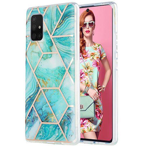 Silicone Candy Rubber Gel Fashionable Pattern Soft Case Cover Y01B for Samsung Galaxy A71 4G A715 Matcha Green