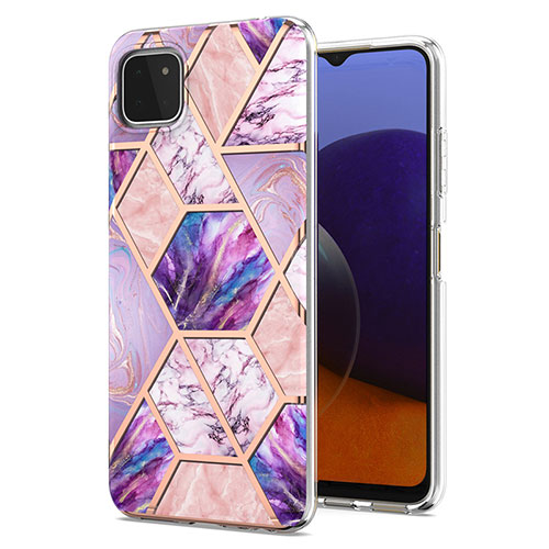Silicone Candy Rubber Gel Fashionable Pattern Soft Case Cover Y01B for Samsung Galaxy F42 5G Clove Purple