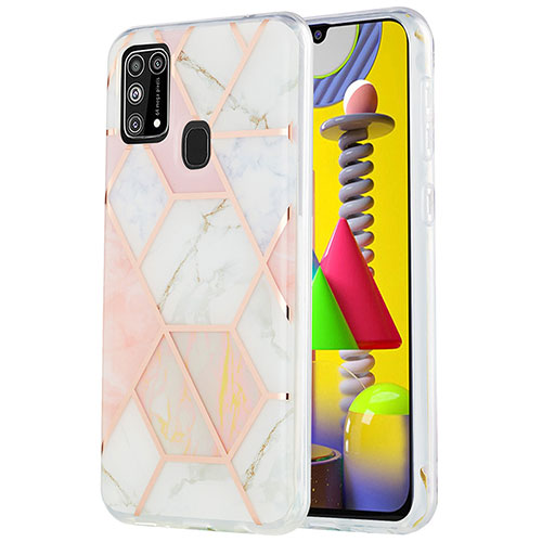 Silicone Candy Rubber Gel Fashionable Pattern Soft Case Cover Y01B for Samsung Galaxy M31 Pink