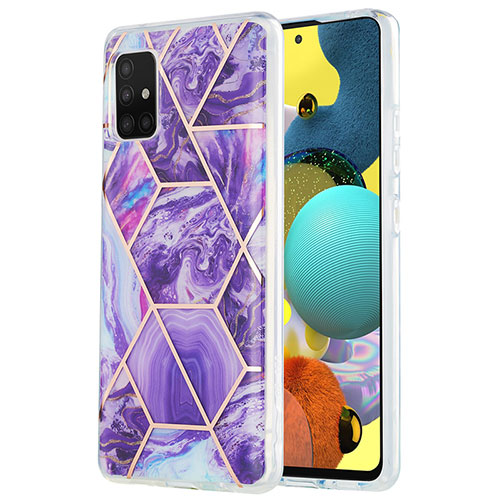 Silicone Candy Rubber Gel Fashionable Pattern Soft Case Cover Y01B for Samsung Galaxy M40S Purple