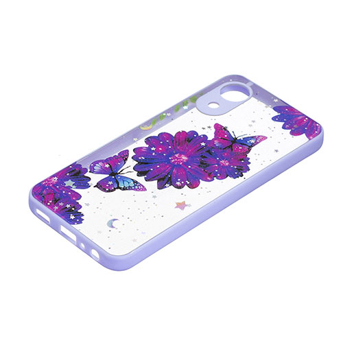 Silicone Candy Rubber Gel Fashionable Pattern Soft Case Cover Y01X for Samsung Galaxy A03 Core Purple