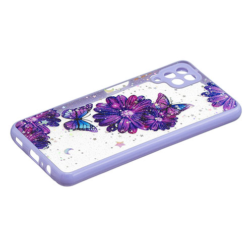 Silicone Candy Rubber Gel Fashionable Pattern Soft Case Cover Y01X for Samsung Galaxy A12 Purple