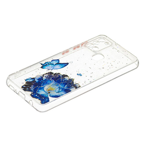 Silicone Candy Rubber Gel Fashionable Pattern Soft Case Cover Y01X for Samsung Galaxy A21s Blue