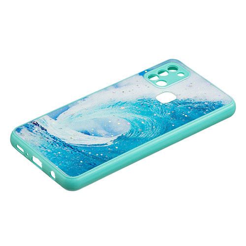 Silicone Candy Rubber Gel Fashionable Pattern Soft Case Cover Y01X for Samsung Galaxy A21s Green